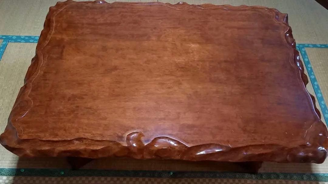 一枚板座卓　レトロ　昭和家具