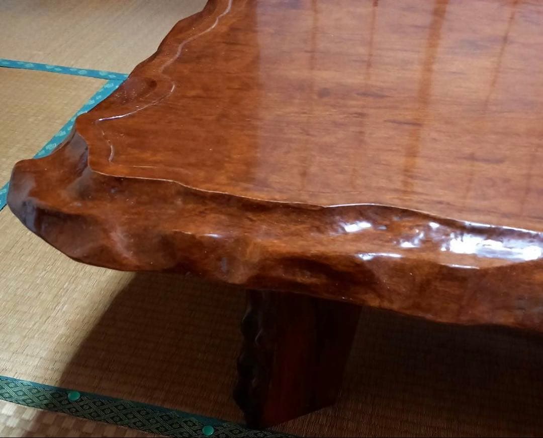 一枚板座卓　レトロ　昭和家具