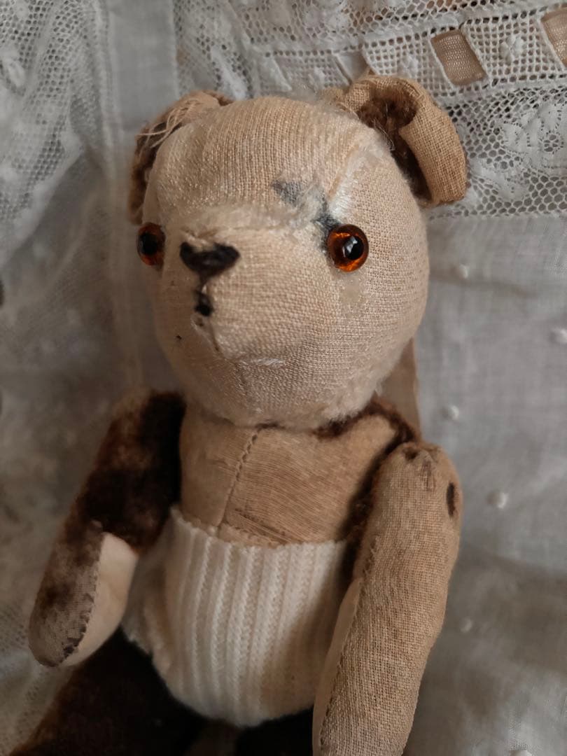 パンダベア　可愛いボロベアくん　ヘアロス　アンティークベア　ヴィンテージベア