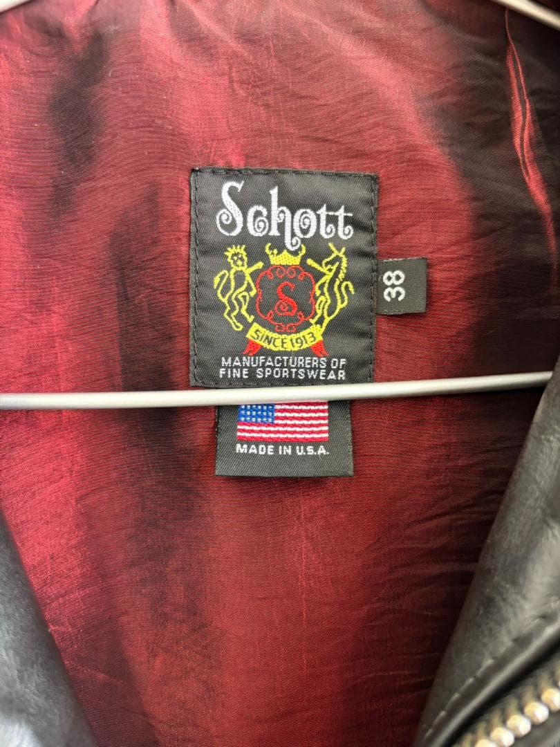 美品 Schott 641XX シングルライダースジャケット 38 ブラック