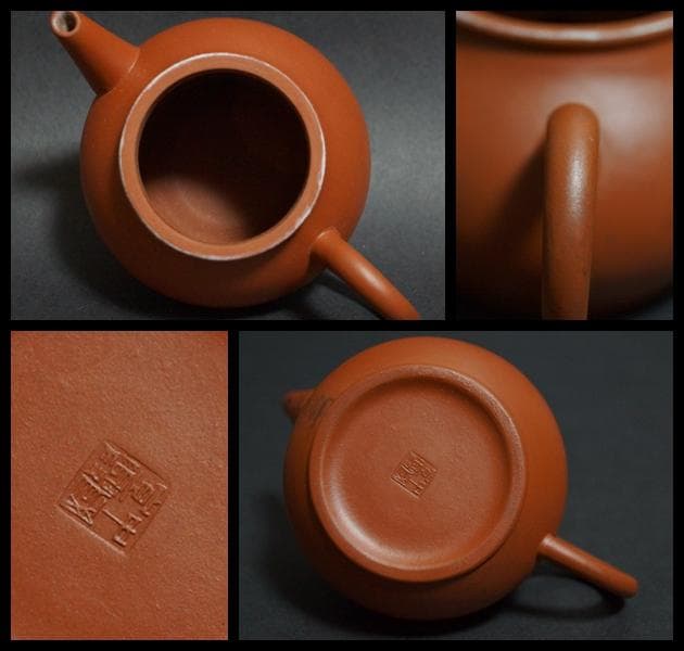 中国宜興紫砂 時代朱泥急須 単孔紫砂壺 朱泥 中国宜興在銘 煎茶道具★時代物★