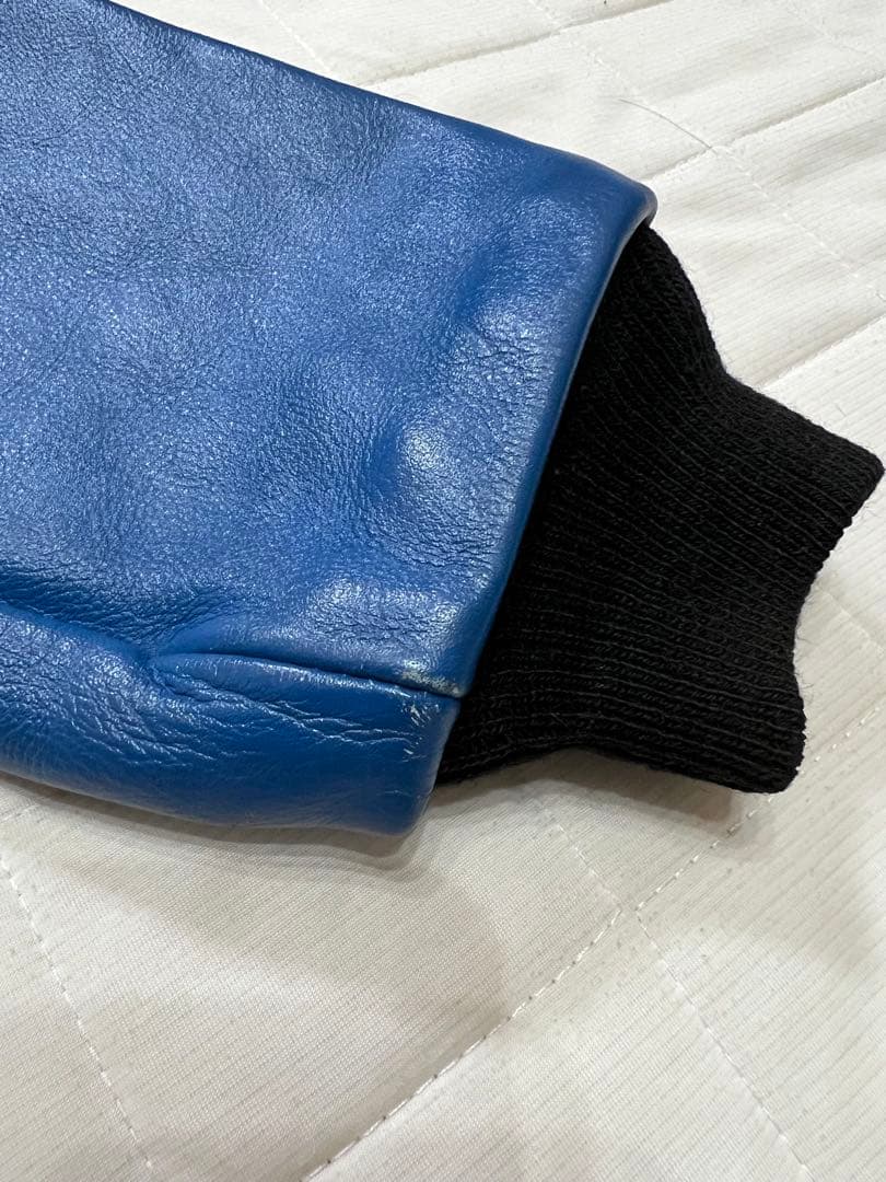 VANSON レザージャケット TJV バンソン青　黒 サイズ36 Sサイズ相当