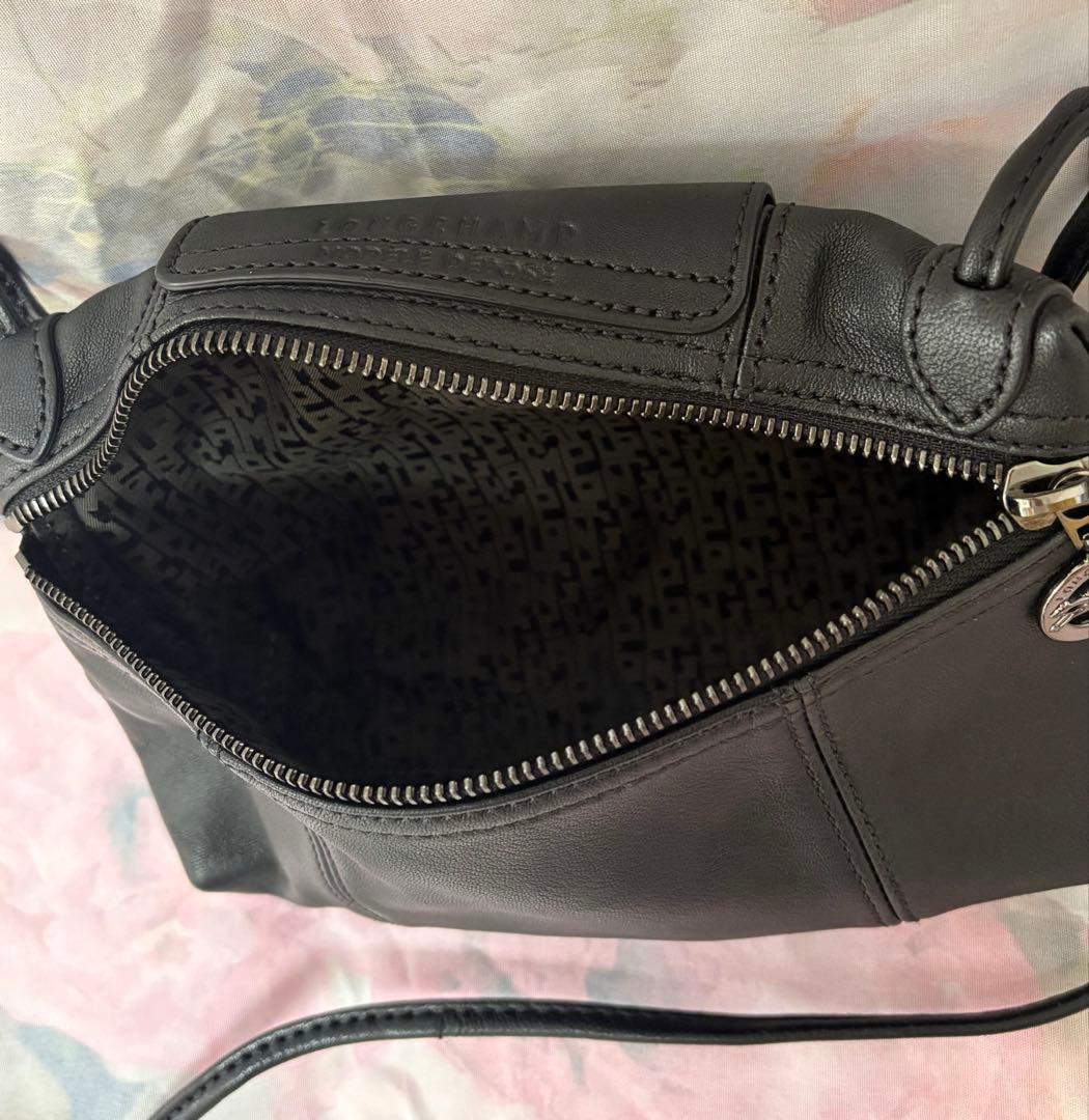 ロンシャン　ル　プリアージュ　キュイール　ショルダーバッグ　ポシェット