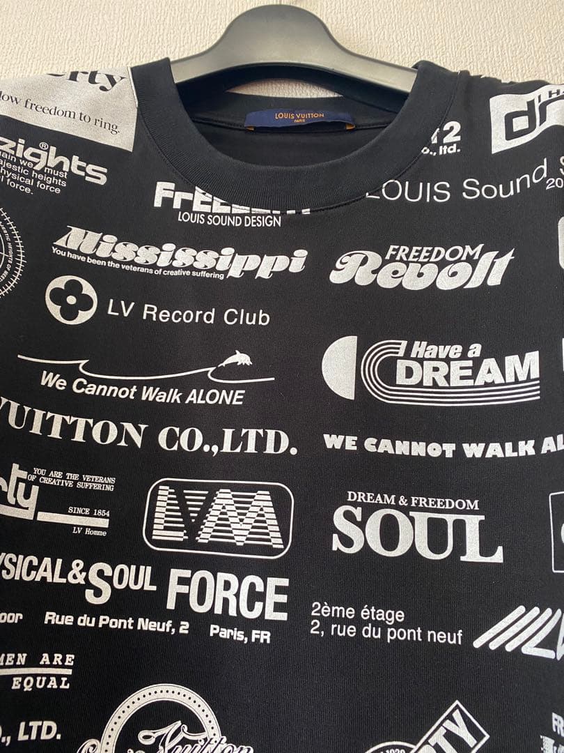 極美品　即日発送　人気　ルイヴィトン tシャツ ヴァージルアブロー　ブラック