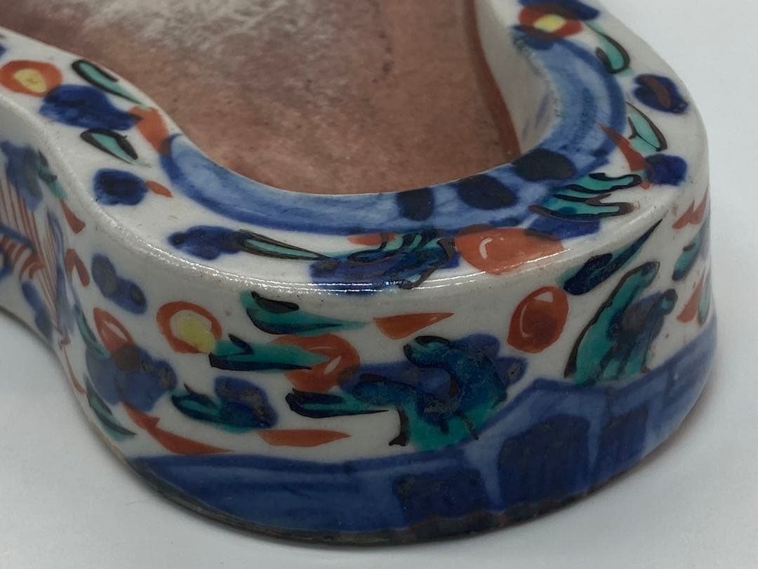 大明万暦年製　呉須　龍鳳紋陶硯　送料込み1222