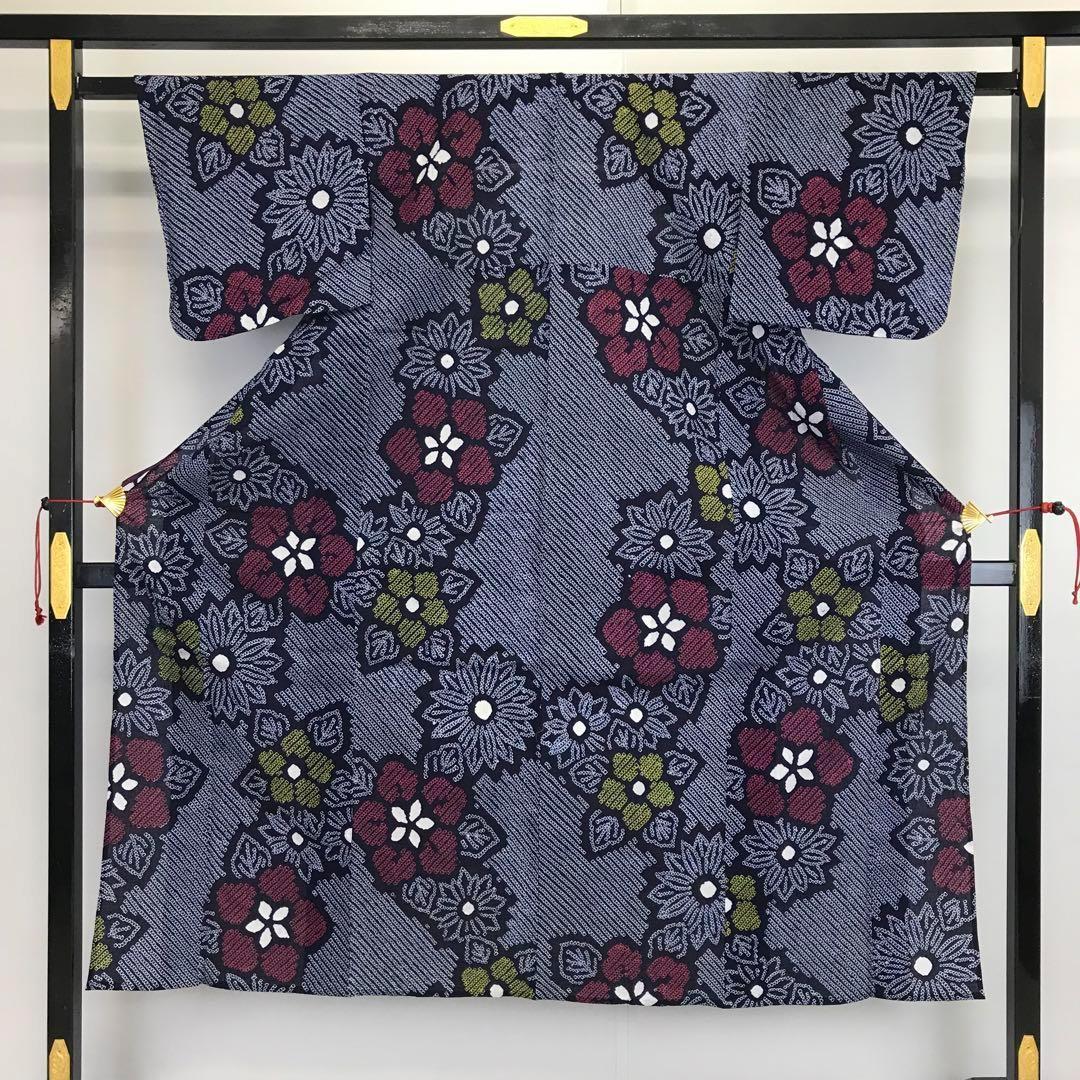 浴衣 有松鳴海本絞り 花柄模様 KK-1665