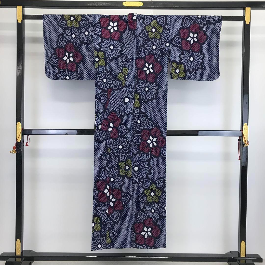 浴衣 有松鳴海本絞り 花柄模様 KK-1665