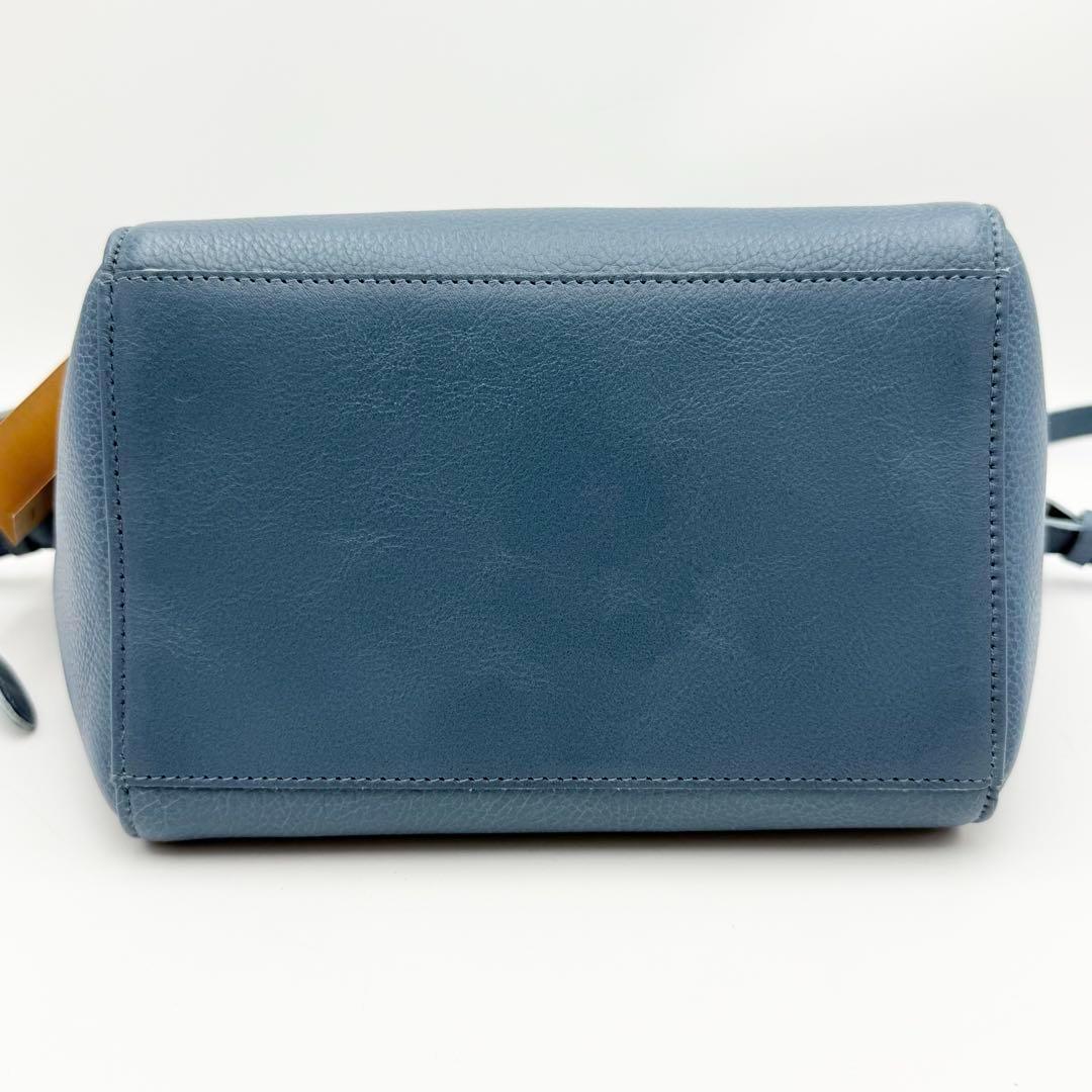 希少 イルビゾンテ クエルチア 2way ハンドバッグ ブルーデニム 新品同様