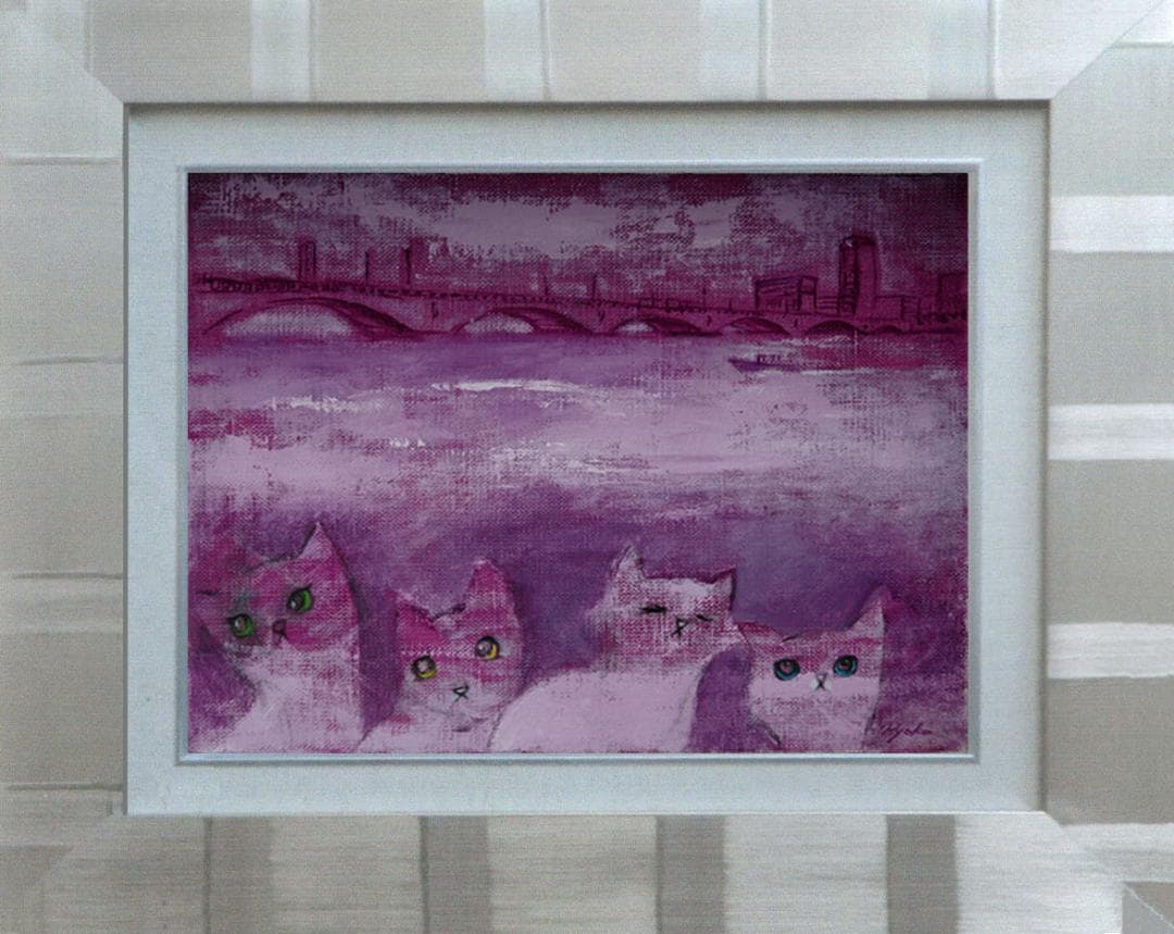 油絵 菅家令子 絵 絵画 インテリア F4-050920 可愛い子猫ちゃんたち