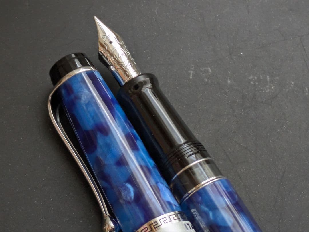 アウロラ オプティマ 万年筆 ブルーCT F 14k AURORA 吸入式