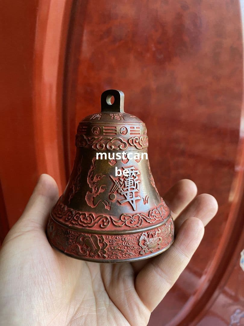 銅製 雨漸耳紫微諱八卦鈴 八卦太極鈴 鎮宅辟邪 開運 風水 招財 置物 工芸品