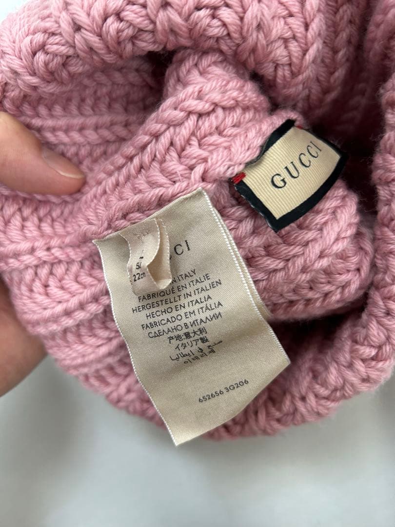 グッチ GUCCI ラベル付きニット帽ビーニー