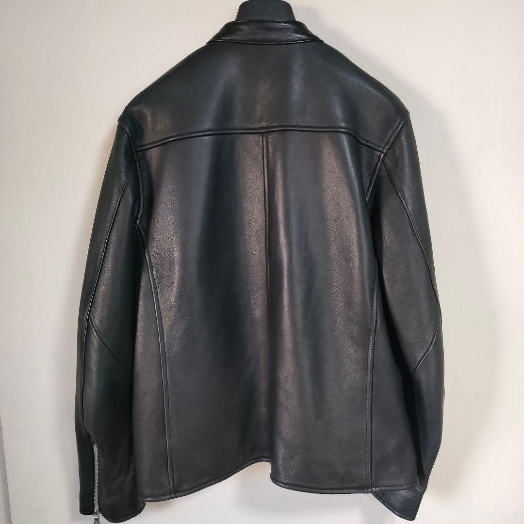 【美品】SHIPS シップス　本革ラムレザージャケット シングル黒Ｌ