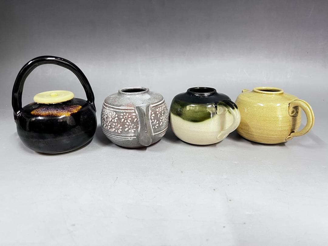 E559 四滴茶入 平安 与し三 浅見よし三 茶入 茶道具 抹茶道具 茶器