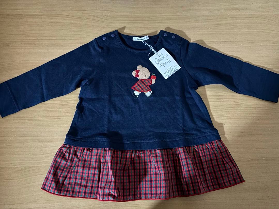 新品　タグ付き　familiar ネイビー チュニック　サイズ90