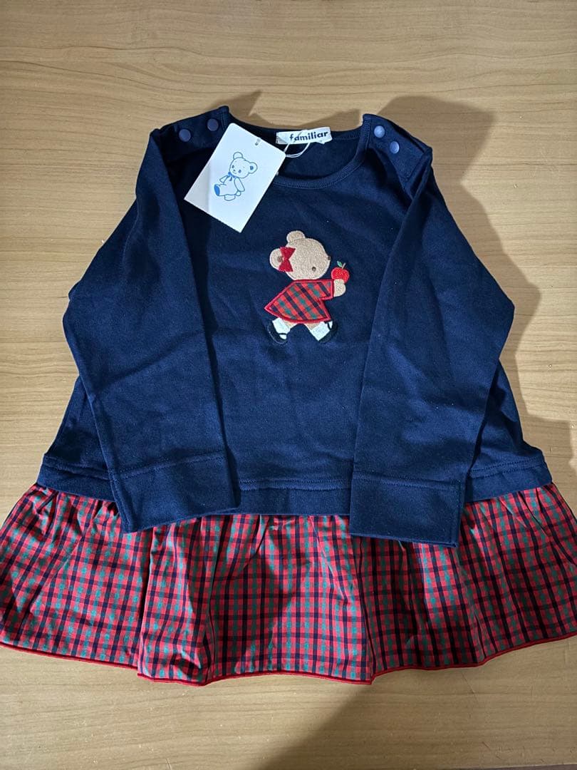 新品　タグ付き　familiar ネイビー チュニック　サイズ90