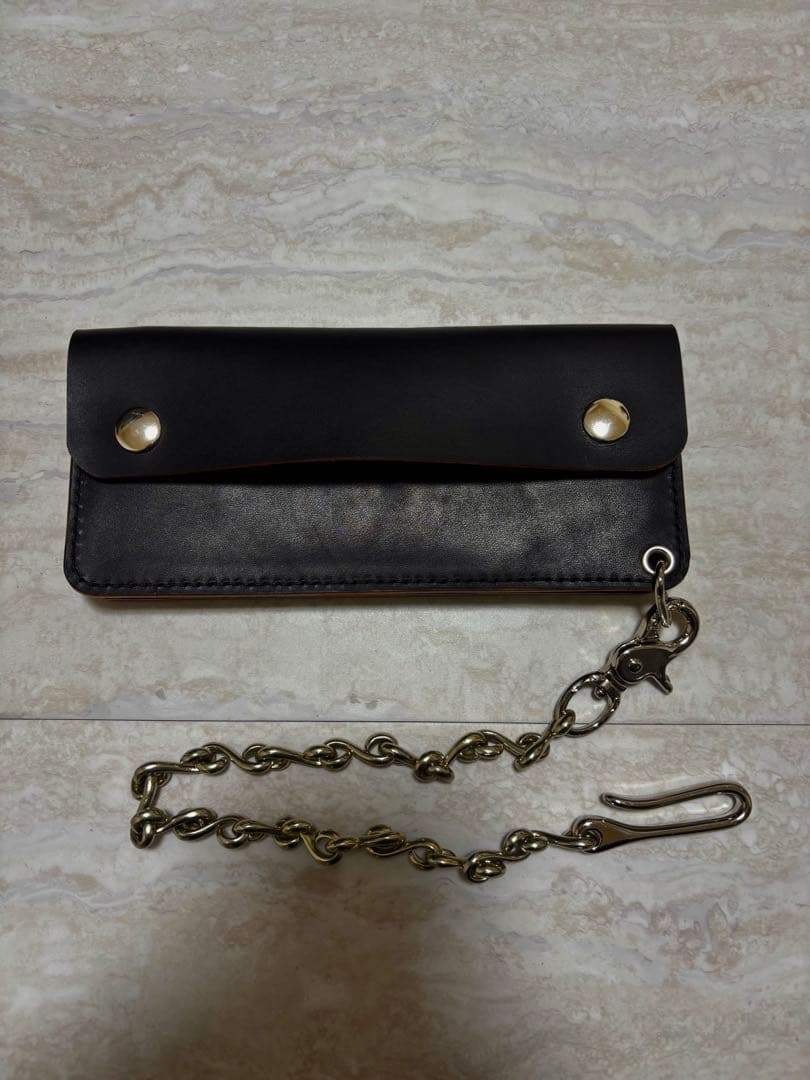 ロングトラッカーウォレット　三層　茶芯　レザークラフト　ハンドメイド