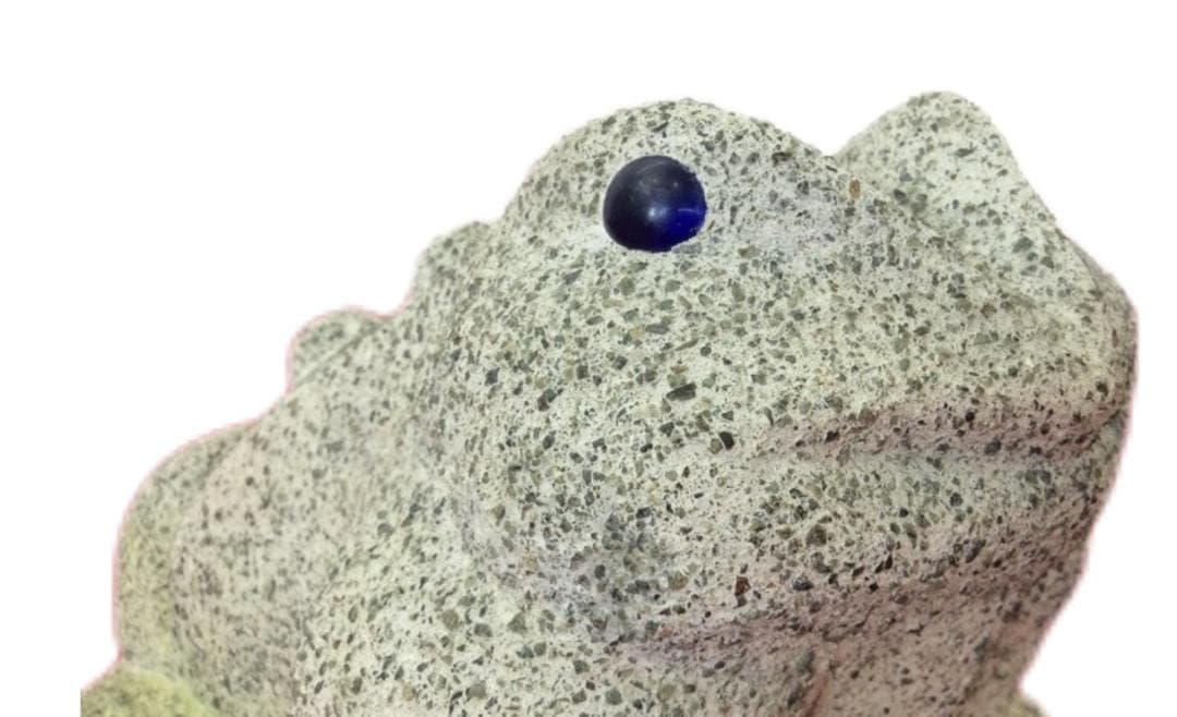 イボ蛙の石像風の置物 コンクリート製 かえる 庭石 庭園 飾り ガーデニング