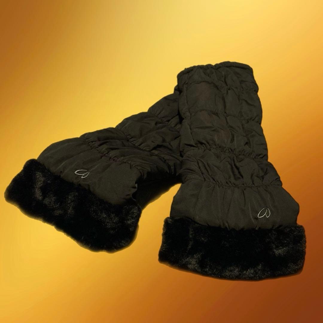 マスターバニーエディション レッグウォーマー フェイクファー 防寒 ゴルフ 黒色