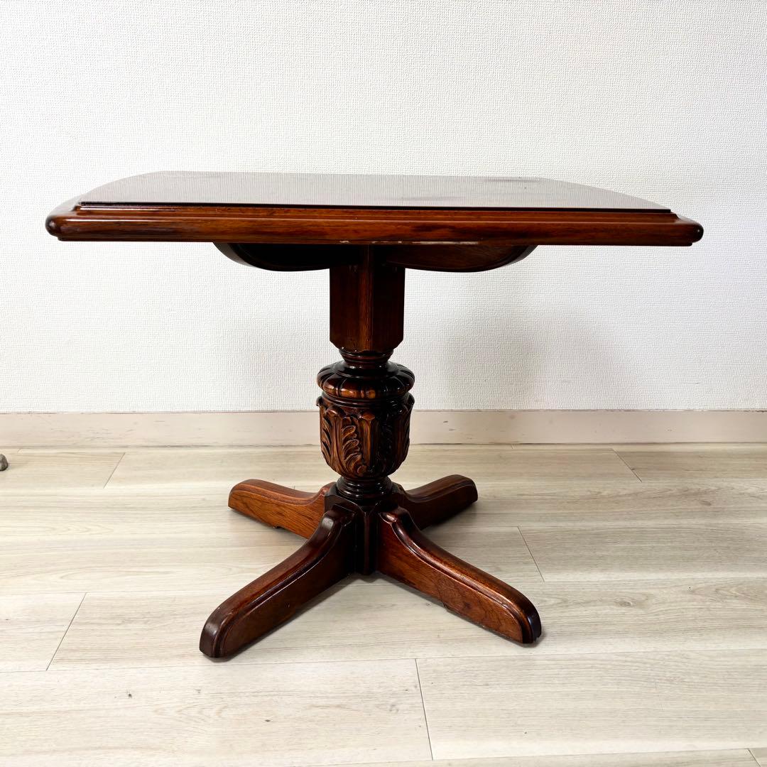 【メンテ済み】アンティーク調 木製サイドテーブル