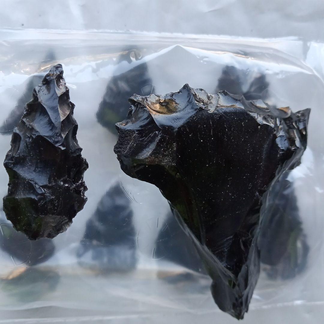 がちがち 石器 模写 269 スクレーパー 石槍 黒曜石　サンプル