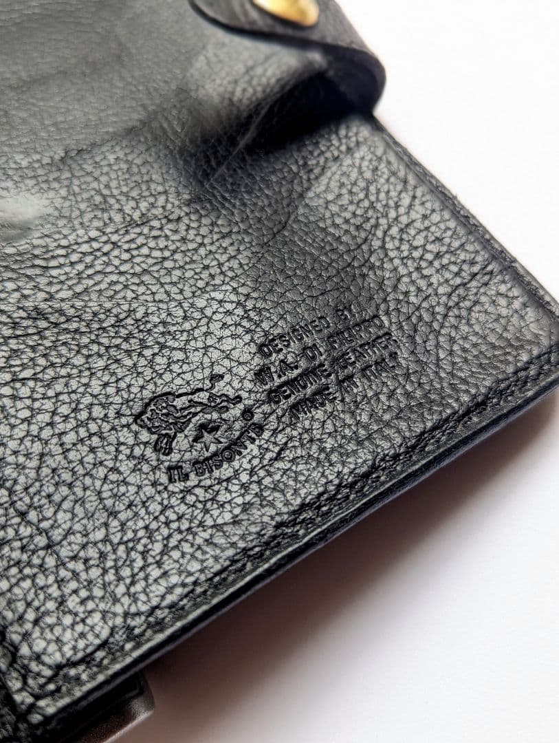 イルビゾンテ IL BISONTE 手帳型 2つ折り財布 ブラック 男女兼用