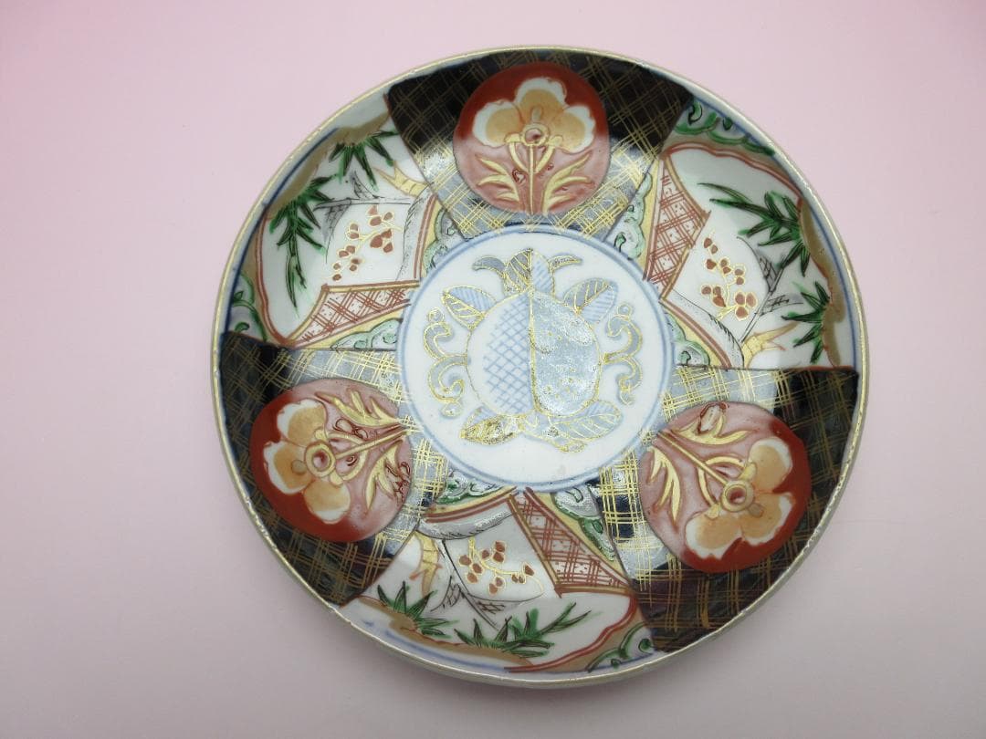 アンティーク古伊万里 中皿 桃紋 5枚 MOR 70627