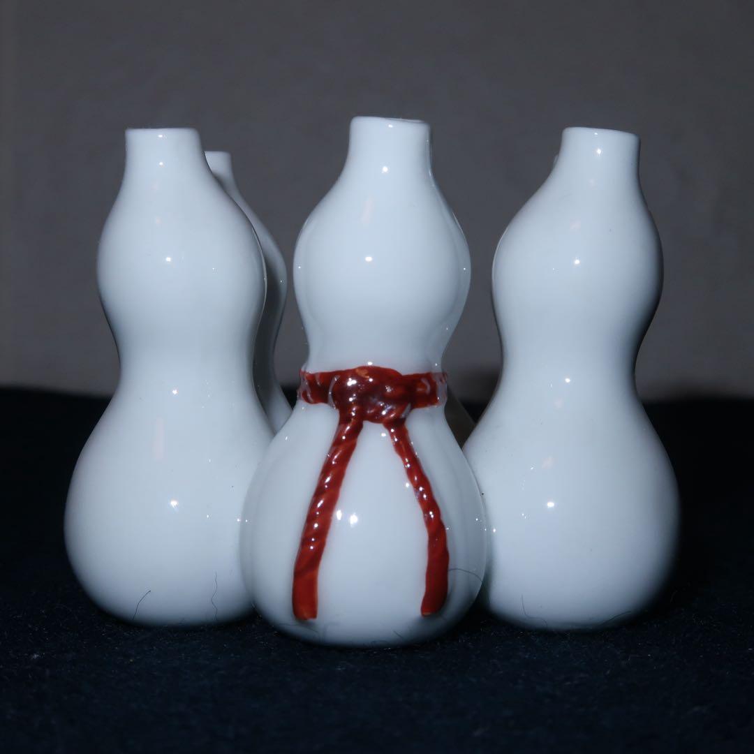 【茶道具】横石嘉助作　平戸白磁六瓢蓋置