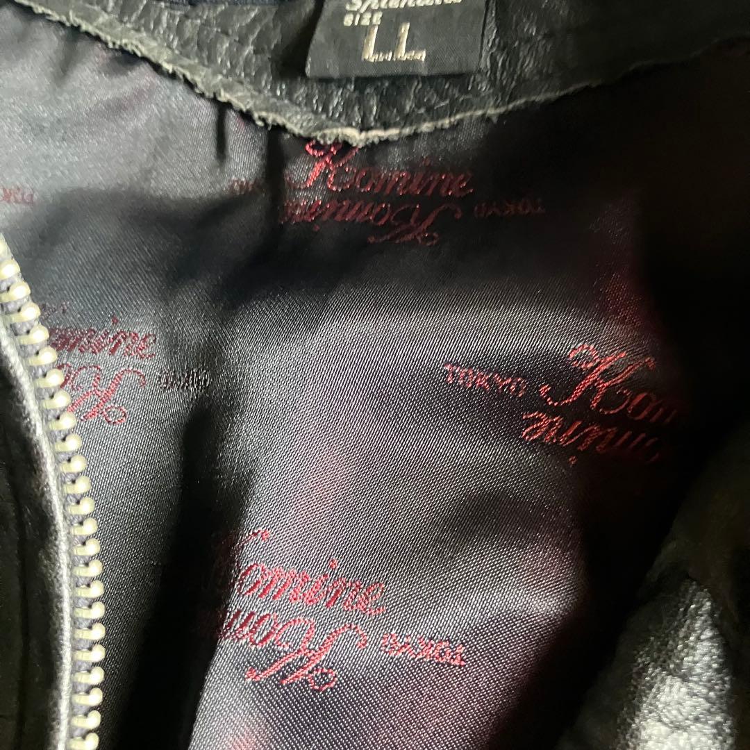 80s archive KOMINE本革レザーライダーススポーツジャケットLL