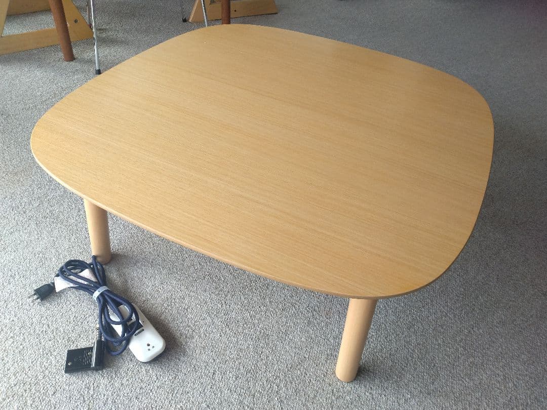 【美品】MUJI/無印良品 オーク材こたつ/ラウンド正方形/22年製座卓テーブル