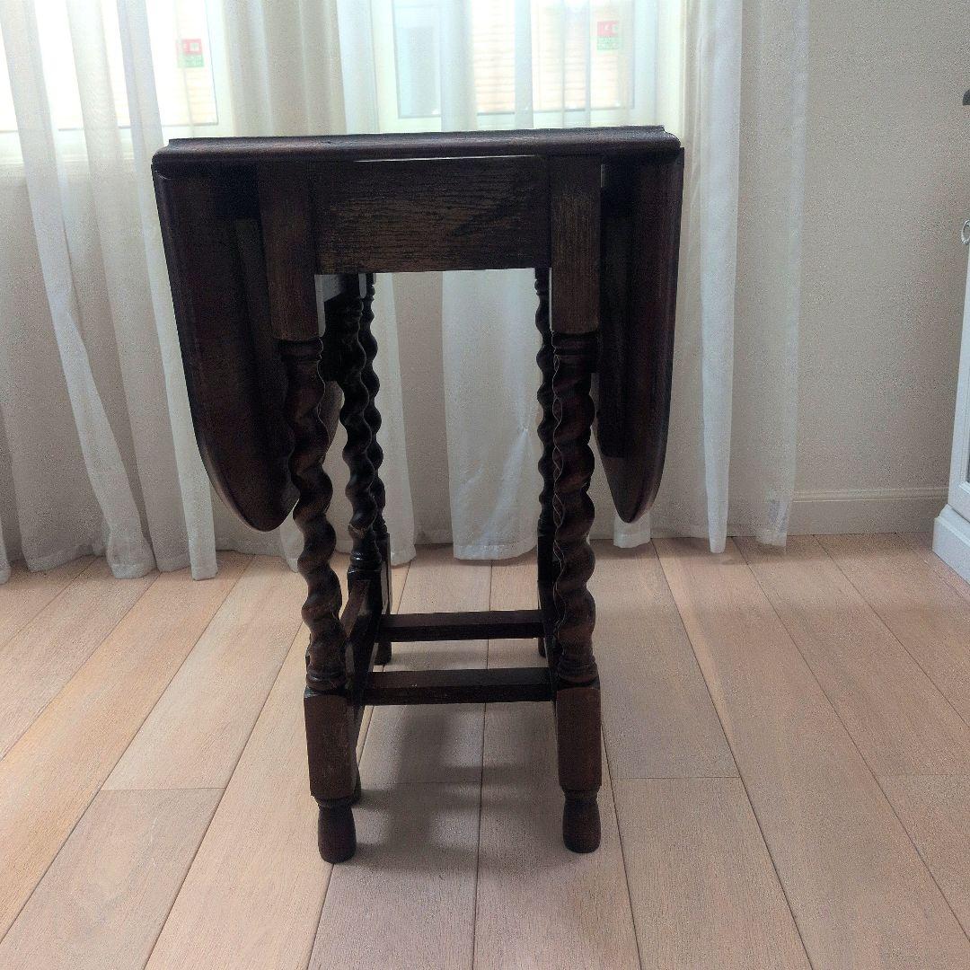 イギリスアンティーク　ゲートレッグテーブル　ダイニングテーブル　ツイストレッグ