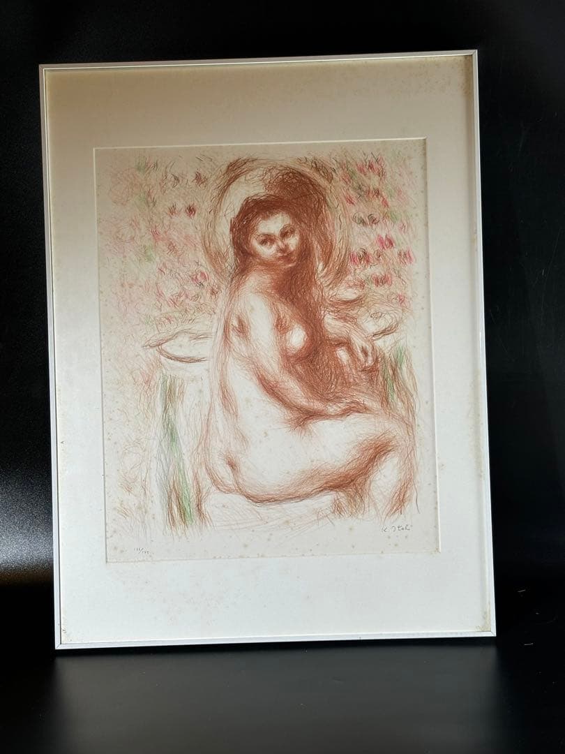 伊藤清永　裸婦 パステル画 136/195