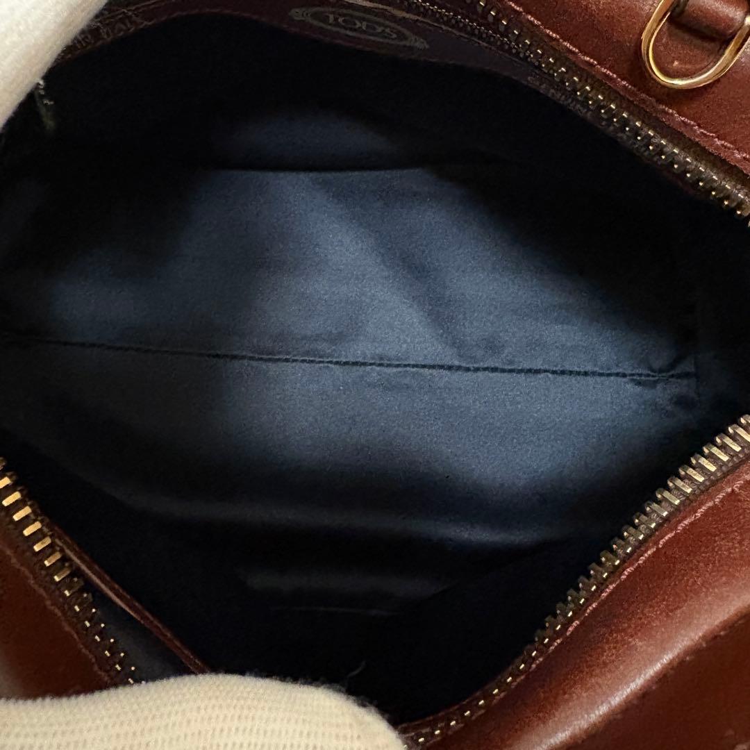 美品✨ TODS セラ レザー 2way ハンドバッグ ネイビー