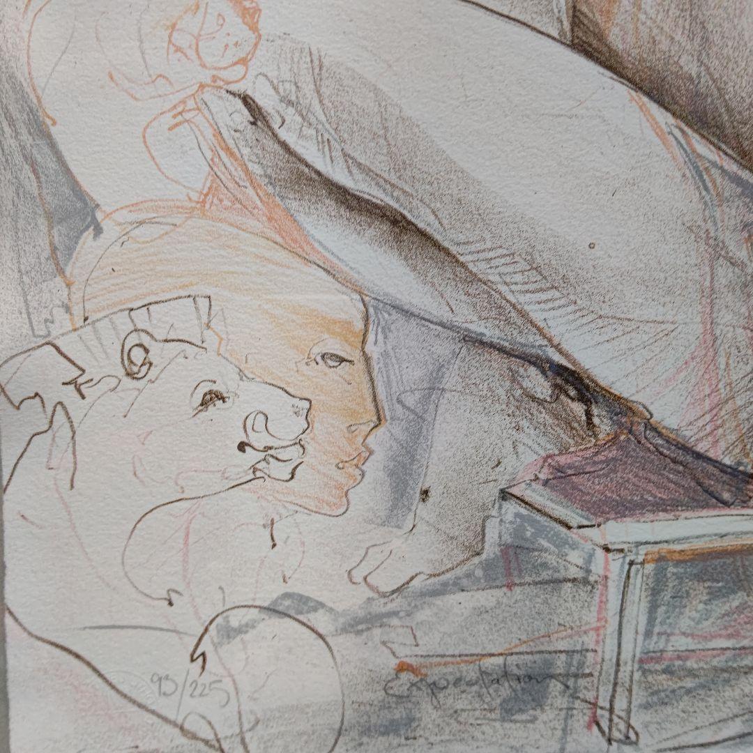 特価◯絵画　スト−ンリトグラフ版画　額装品