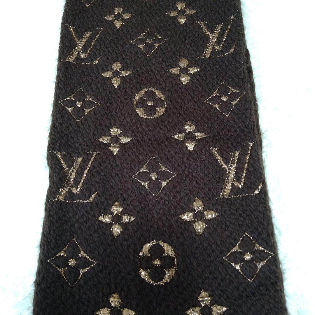 LOUIS VUITTONルイヴィトン国内正規ロゴマニアモノグラムマフラーマロン