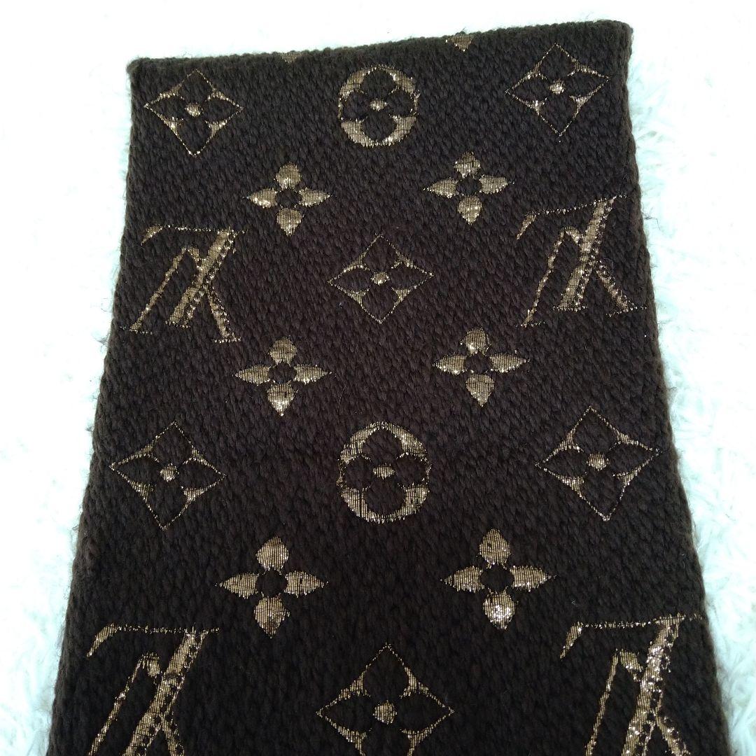 LOUIS VUITTONルイヴィトン国内正規ロゴマニアモノグラムマフラーマロン