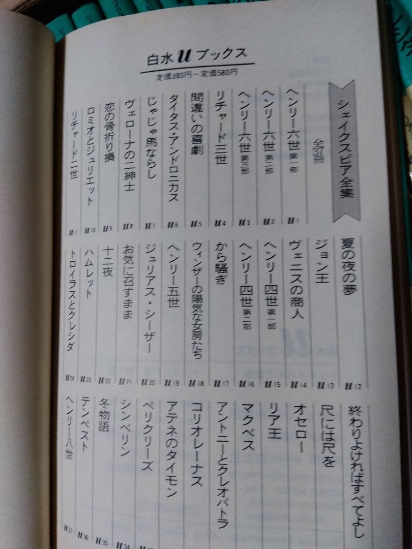 シェイクスピア全集 全37巻中33冊のみ／小田島雄志訳／白水uブックス