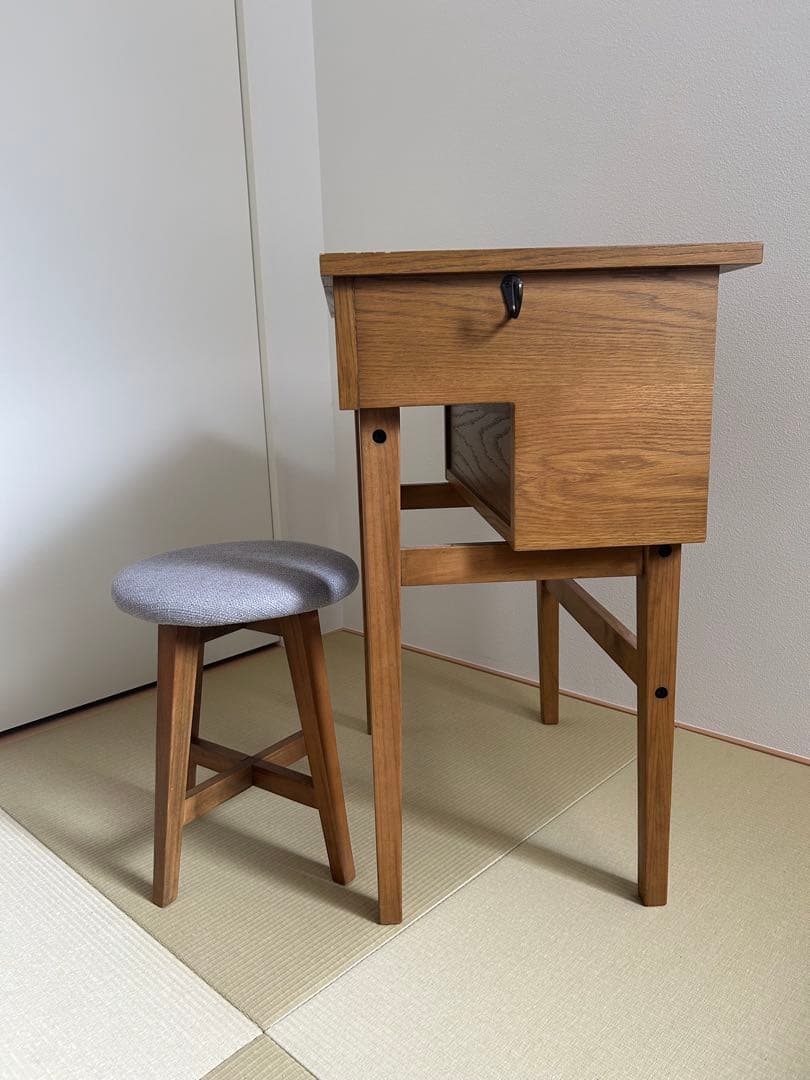 studio CLIP スタジオクリップ　ドレッサー　スツール　オーク材