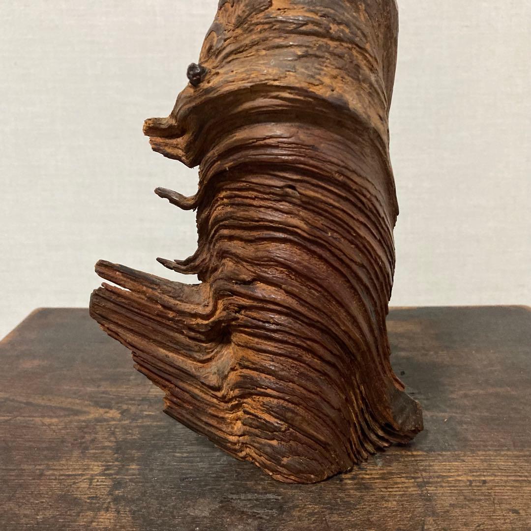 観音 菩薩 仏像 置物 オブジェ 木彫り 彫刻 木製 美術 工芸品 骨董 レトロ