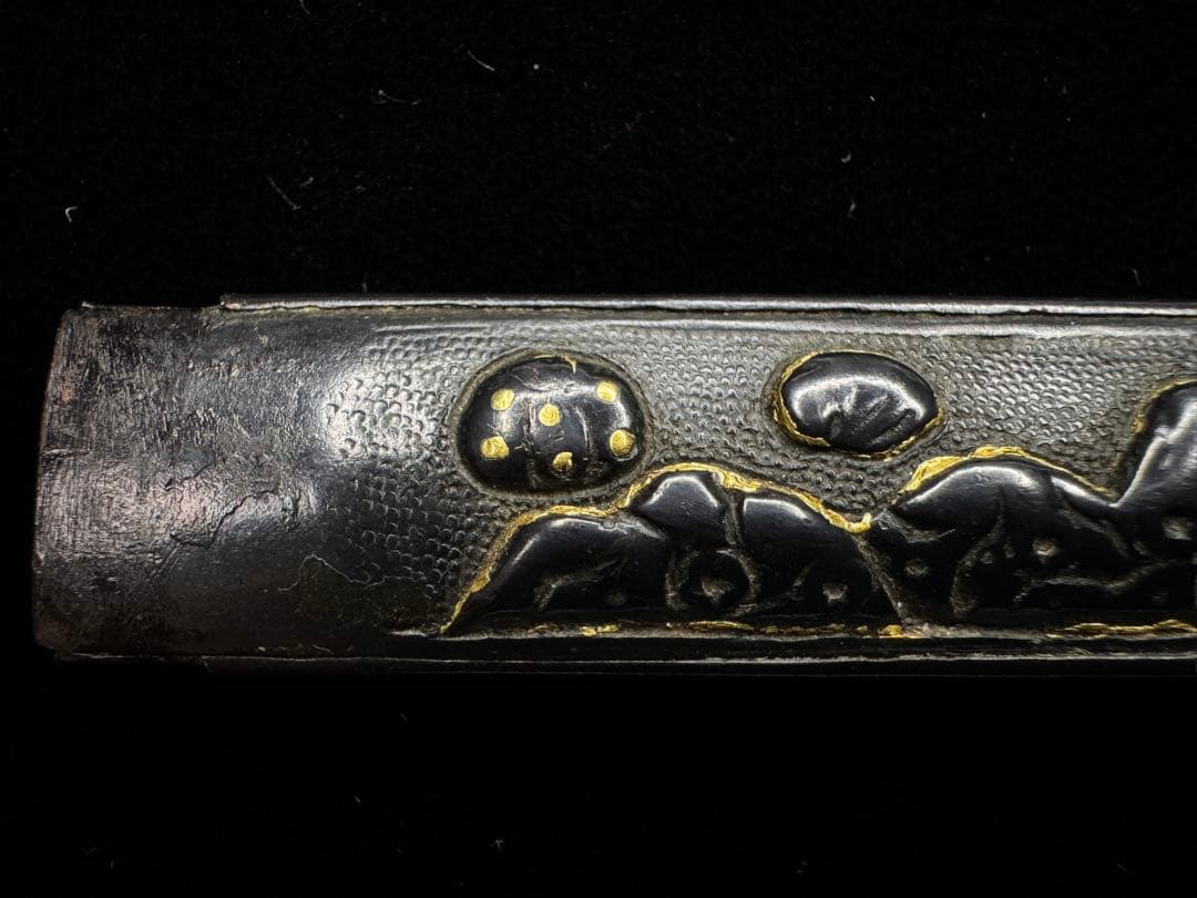 小柄 赤銅 磯に貝図 日本刀 刀装具 骨董 古美術 江戸時代 時代物 古金工