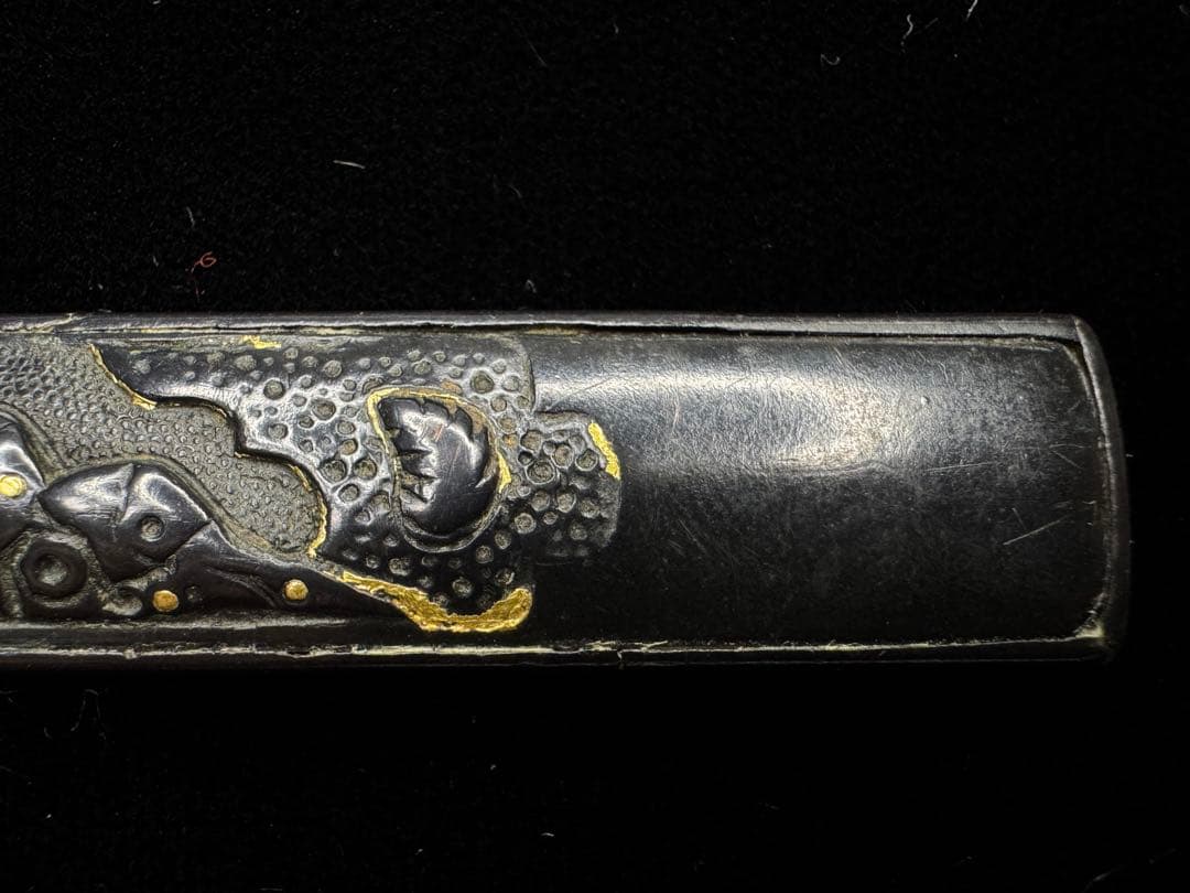 小柄 赤銅 磯に貝図 日本刀 刀装具 骨董 古美術 江戸時代 時代物 古金工