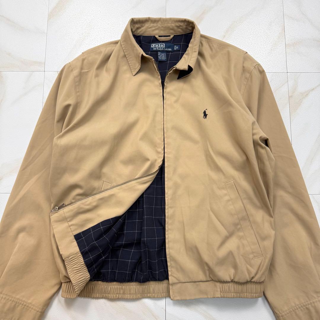 ポロ ラルフローレン スイングトップ 黒ポニー刺繍 ベージュ S