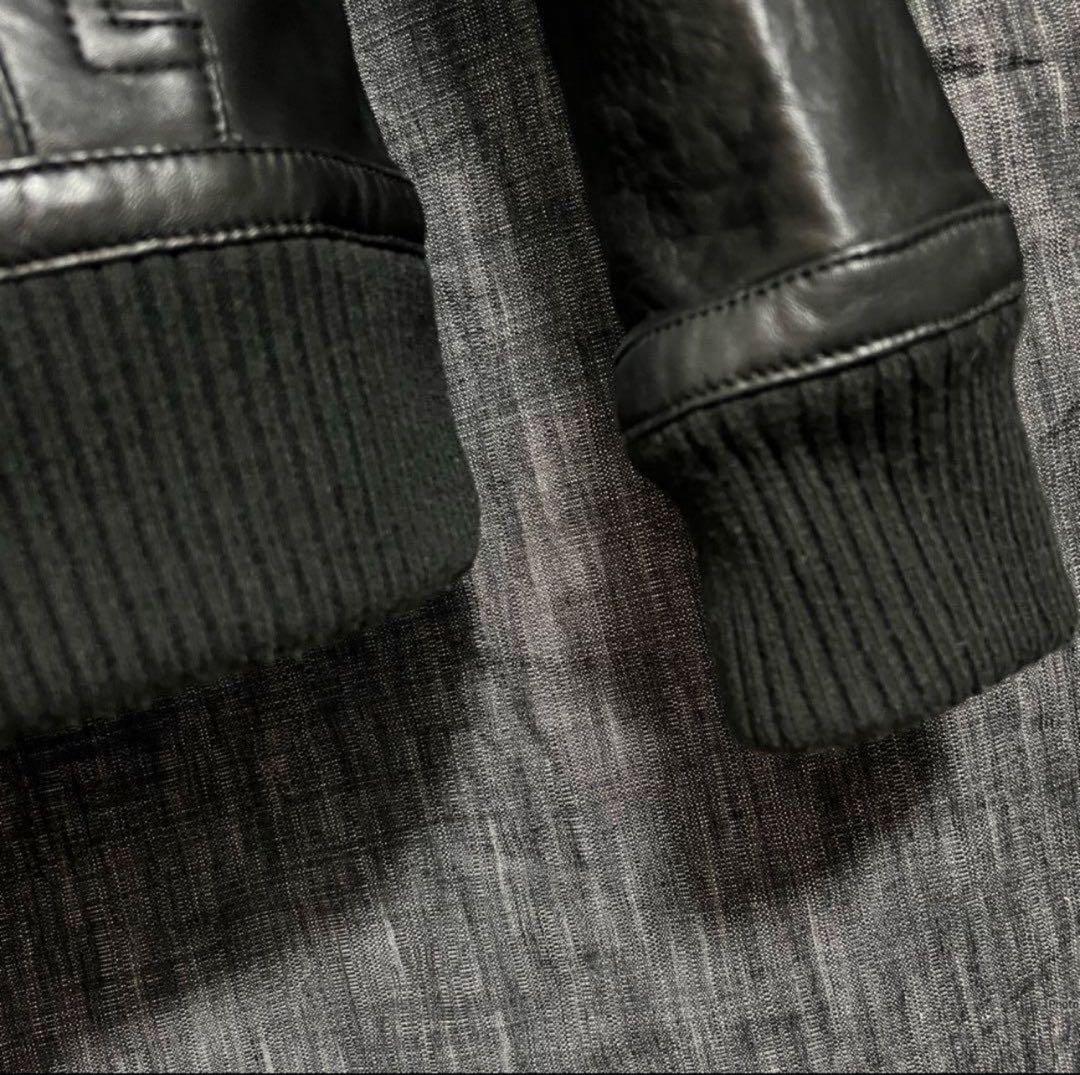 定価18万7000円 AKM ドラムダイラムレザー レザージャージ S ブラック