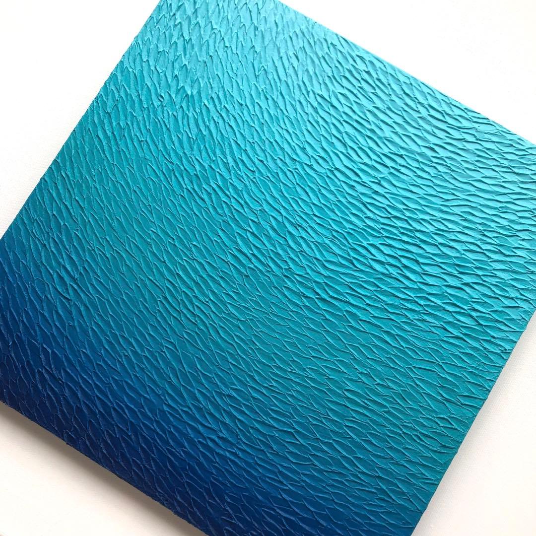 テクスチャーアート・海＊スクエアキャンバスアクリル画抽象画オーシャン青絵画原画