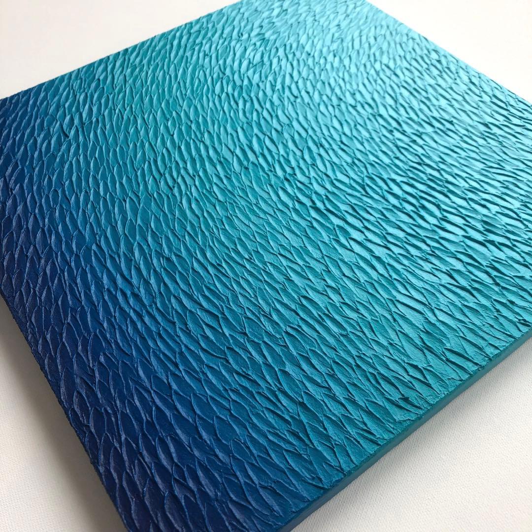 テクスチャーアート・海＊スクエアキャンバスアクリル画抽象画オーシャン青絵画原画