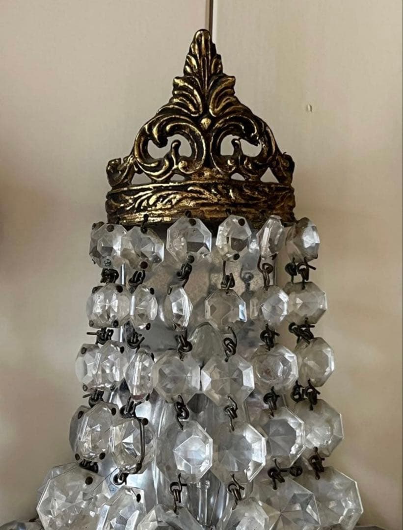 アンティークフランスガラスドロップシャンデリア ランプ照明壁掛けオルモル装飾
