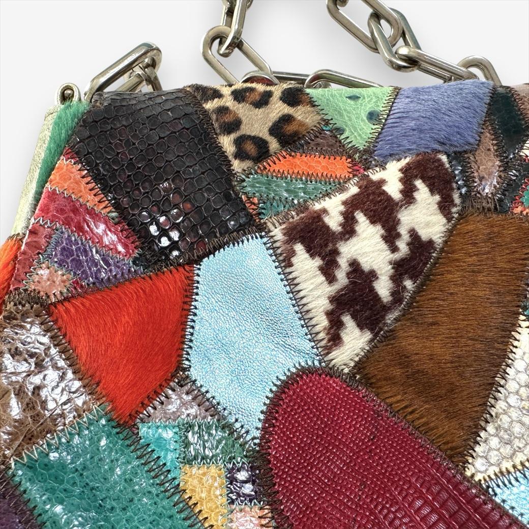 『TANGO』タイハイブランド レザーパッチワーク チェーンバッグ