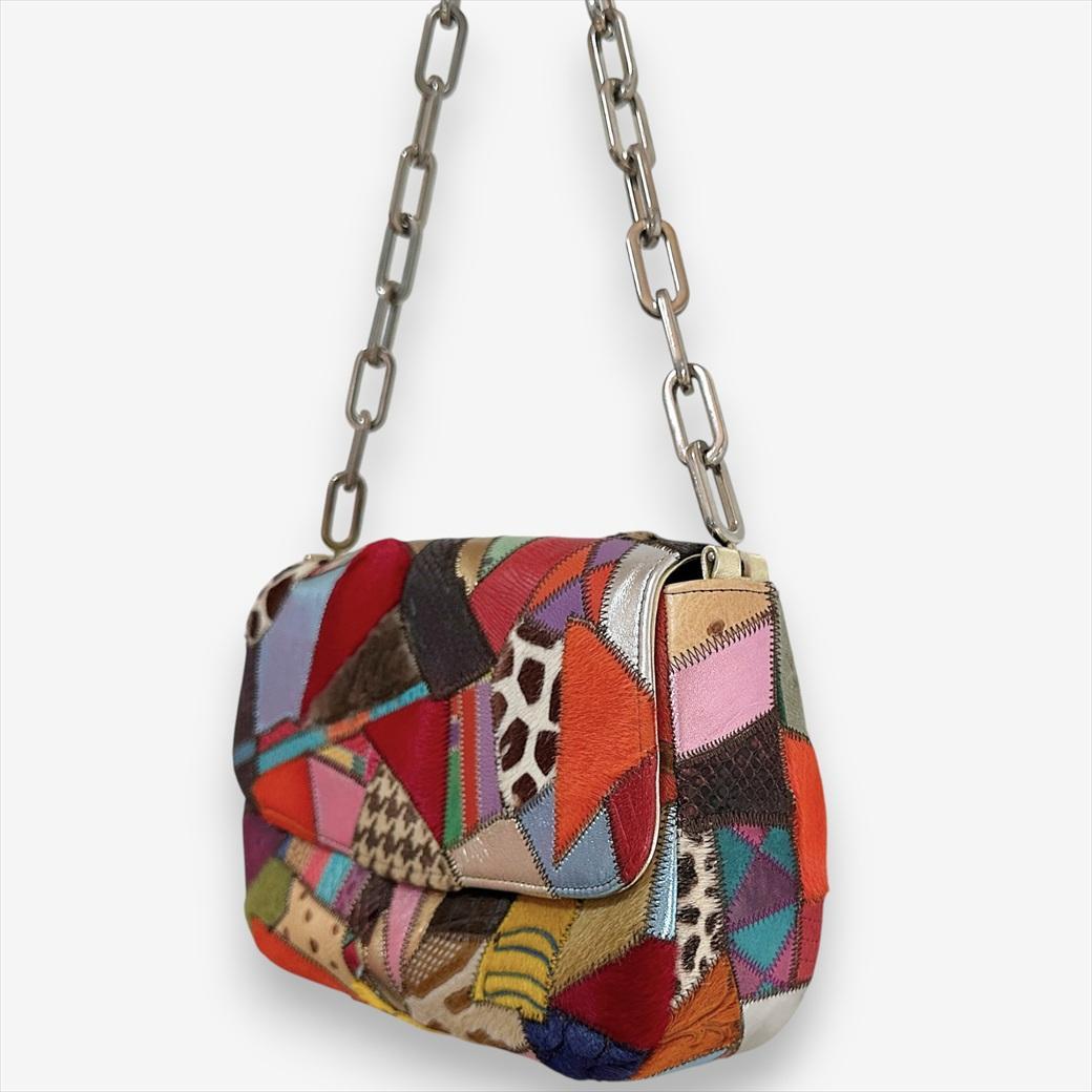 『TANGO』タイハイブランド レザーパッチワーク チェーンバッグ