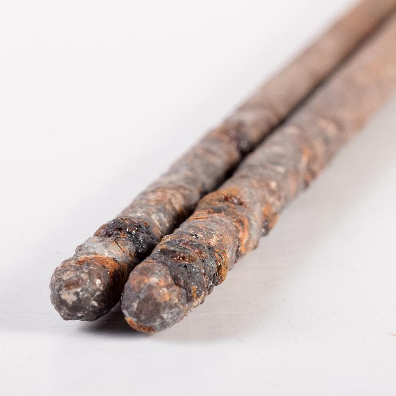 茶道具　一辰造　鉄時代　角透七宝象嵌入　飾火箸　共箱　V　R7701