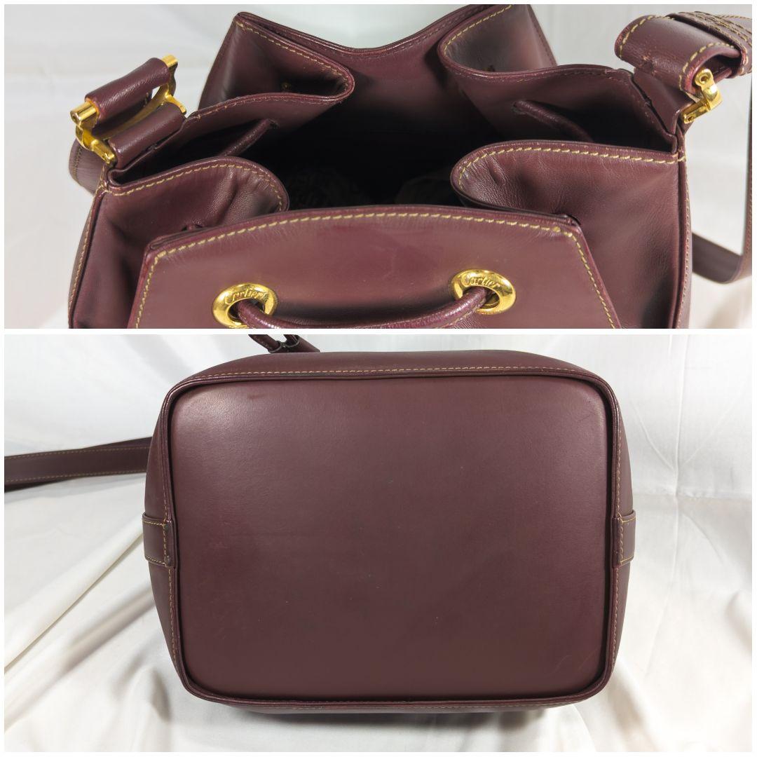 【美品】 カルティエ 巾着バッグ マストライン ワンショルダー カード 保存袋付